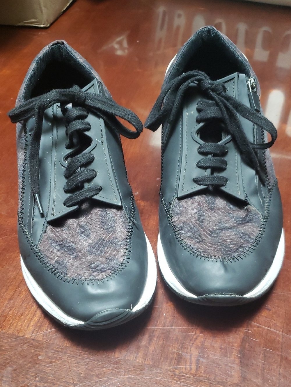 Franco Sarto Black Lace-Up Women's Athletic Sneakers